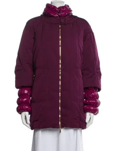 Pre-owned Moncler Parka In Burgundy