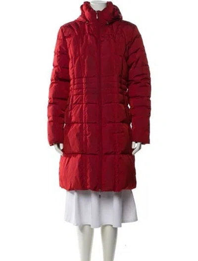 Pre-owned Moncler Parka In Burgundy
