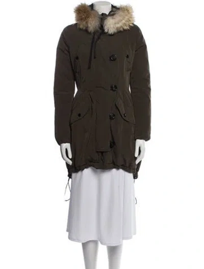 Pre-owned Moncler Parka In Green