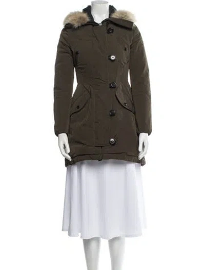 Pre-owned Moncler Parka In Green