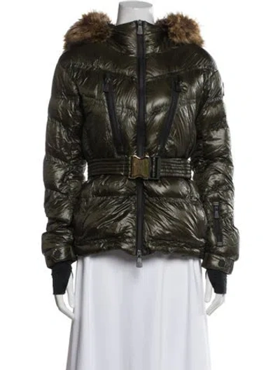 Pre-owned Moncler Parka In Green