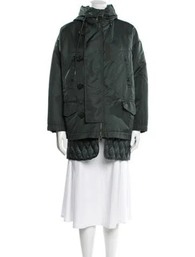 Pre-owned Moncler Parka In Green