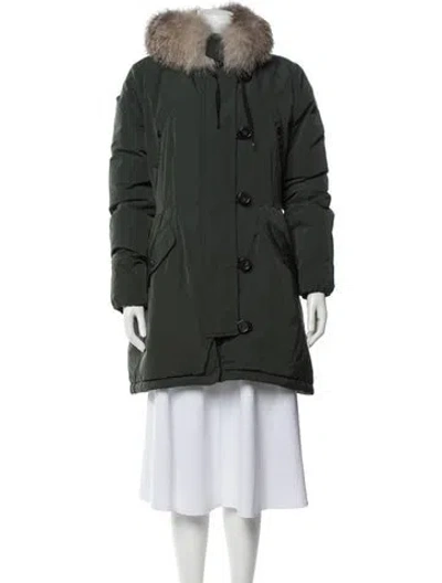 Pre-owned Moncler Parka In Green