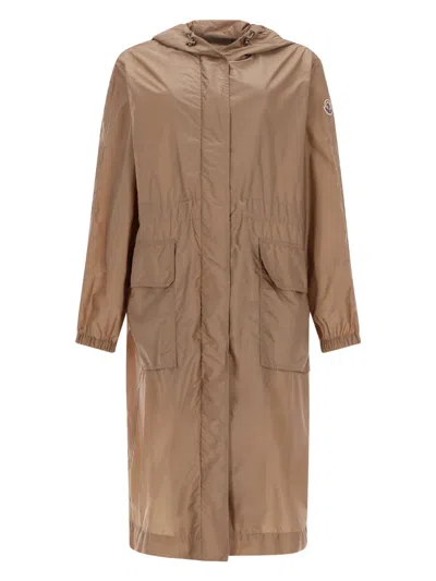 Moncler Parka Lungo "hiengos" In Brown