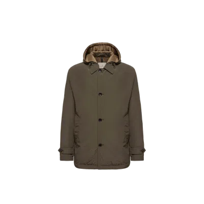 Moncler Evrine Hooded Water Repellent Down Jacket In Green