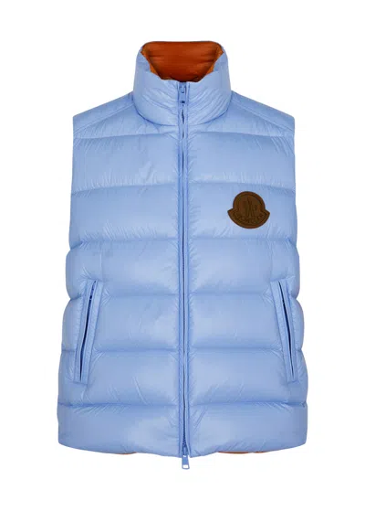 Moncler Parke Quilted Shell Gilet In Blue