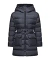 Moncler Pasenza Belted Hooded Down Jacket In Black