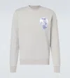 Moncler Embroidered-logo Sweatshirt In Gray
