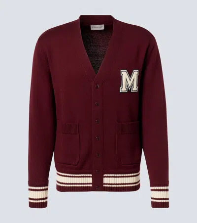 MONCLER PATCH-APPLIQUÉ WOOL CARDIGAN