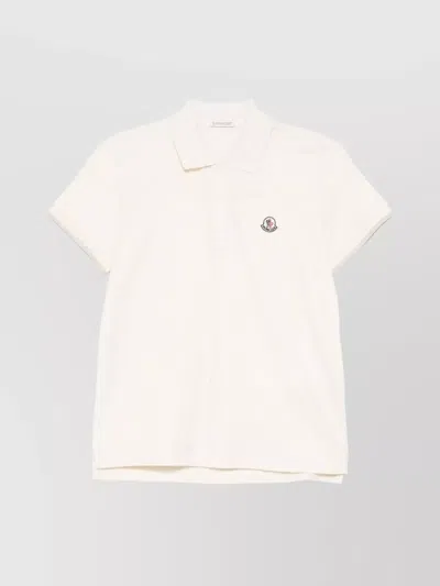 Moncler Patch Logo Polo Shirt In White