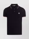 Moncler Men Tricolor-trimmed Cotton Piquet Polo Shirt Navy