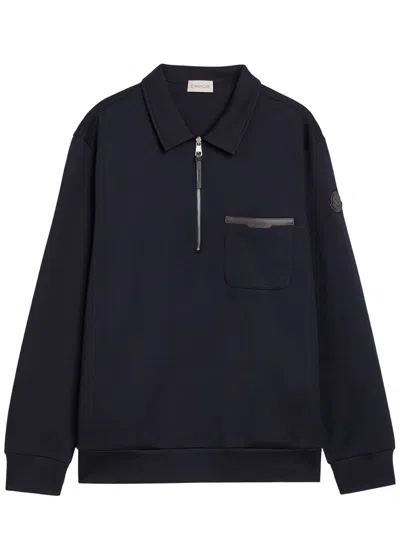 Moncler Patch Pocket Cotton-blend Sweatshirt In Black