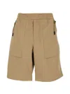 Moncler Technical Shorts Slant And Back Pockets In Nude