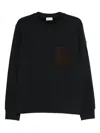 Moncler Patch Pocket Cotton And Cashmere-blend Sweatshirt In Black