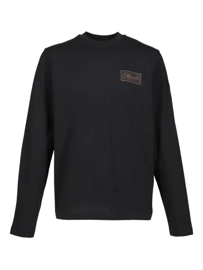 Moncler Cartoons Logo Long Sleeve Graphic T-shirt In Black