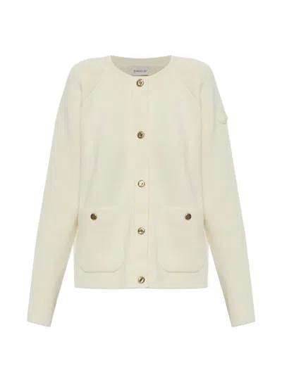 Moncler Patch-pocket Cardigan In Neutral