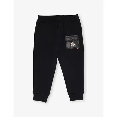 Moncler Babies' Patch-pocket Cotton-blend Jogging Bottoms 6 Months - 3 Year In Black