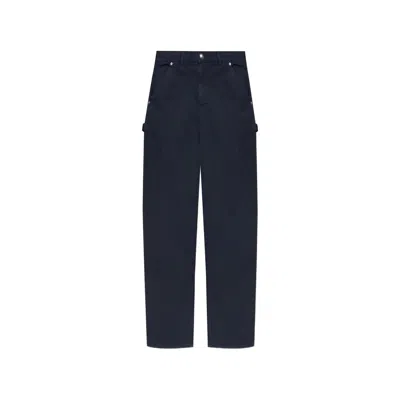 Moncler Sport Trousers Belt Loops Button Side Pockets In Blue