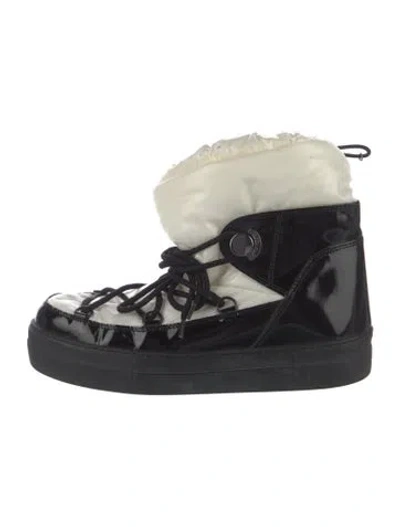 Pre-owned Moncler Patent Leather Boots In Black