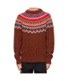 Moncler Grenoble Grenoble Fair Isle Intarsia Cable Knit Wool Jumper In Brown