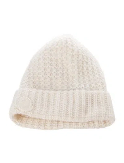 Pre-owned Moncler Pattern Print Knitted Beanie  W/tags In Neutral