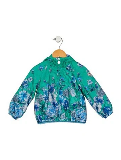 Pre-owned Moncler Babies' Pattern Print Nylon Hooded Windbreaker Jacket In Multi