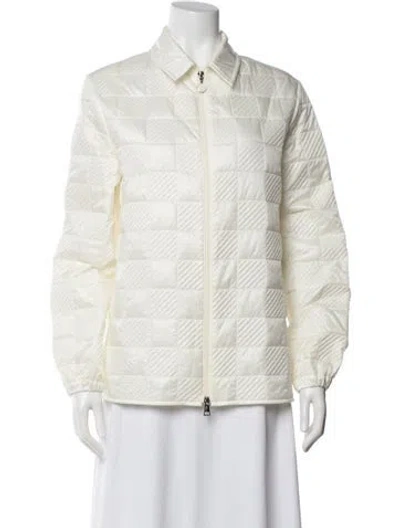 Pre-owned Moncler Patterned Down Jacket In Neutral