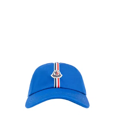 Moncler Patterned Hat In Blue