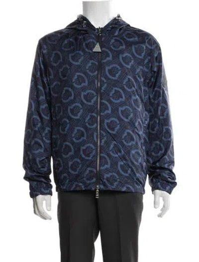 Pre-owned Moncler Patterned Jacket In Blue