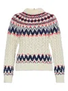 Moncler Grenoble Geometric Jacquard Wool Blend Jumper In Neutral