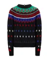 Moncler Grenoble Embroidered Wool Blend Tricot Sweater In Black