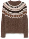 Moncler Patterned-jacquard Sweater In Brown