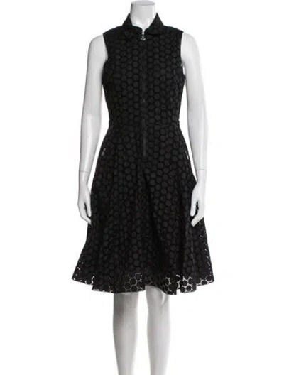 Pre-owned Moncler Patterned Knee-length Dress In Black