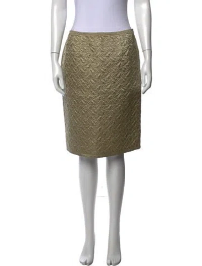 Pre-owned Moncler Patterned Knee-length Skirt In Green