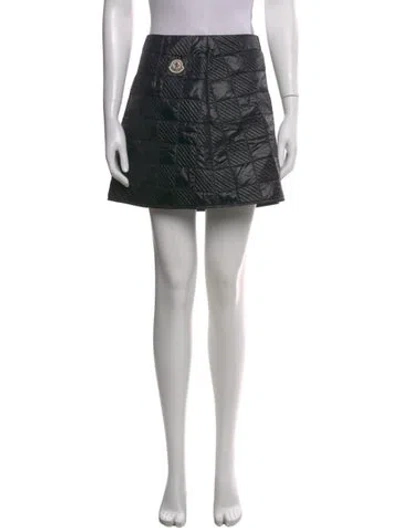 Pre-owned Moncler Patterned Mini Skirt In Black