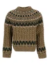 Moncler Patterned Mock-neck Sweater In Multi