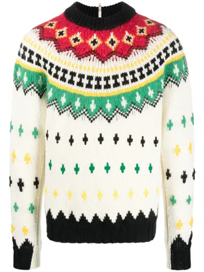 Moncler Patterned Virgin Wool-blend Jumper In Multi