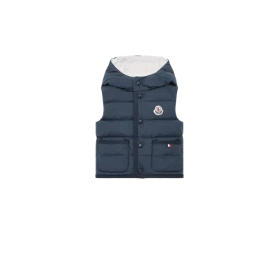 Moncler Kids' Pax Hooded Down Gilet, Boys, Blue, Size: 3y