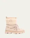 Moncler Peak Apres Suede And Shearling Ankle Boots In Pink