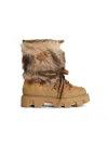 Moncler Suede Boots With Chunky Sole And Shearling In Brown