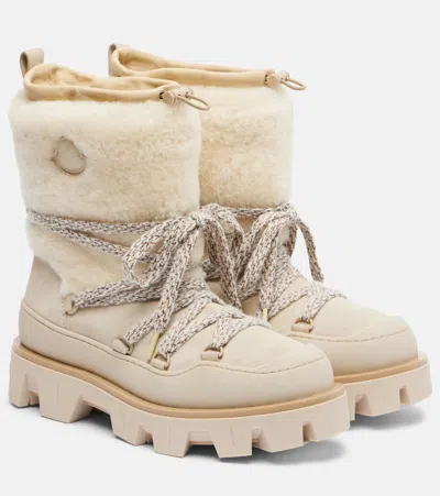 Moncler Peak Aprés Suede Snow Boots In Multi
