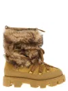 Moncler Peak Apres Suede And Shearling Ankle Boots In Brown