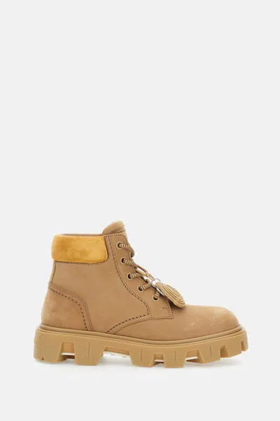 Moncler Peak City Ankle Boots Sneakers Beige In Brown