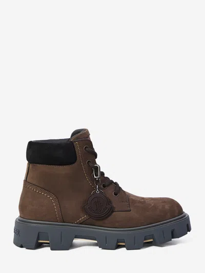 Moncler Peak City Ankle Boots In Brown