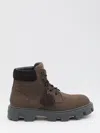 Moncler Peak City Lace-up Boots In Leather In Brown