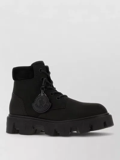 Moncler Peak City Lace Up Ankle Boots In Black
