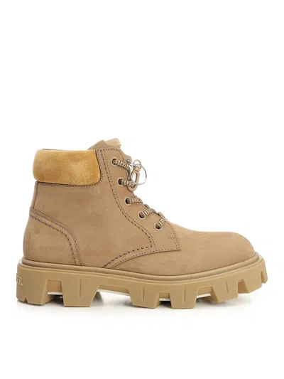 Moncler Peak City Ankle Boots Sneakers Beige In Brown