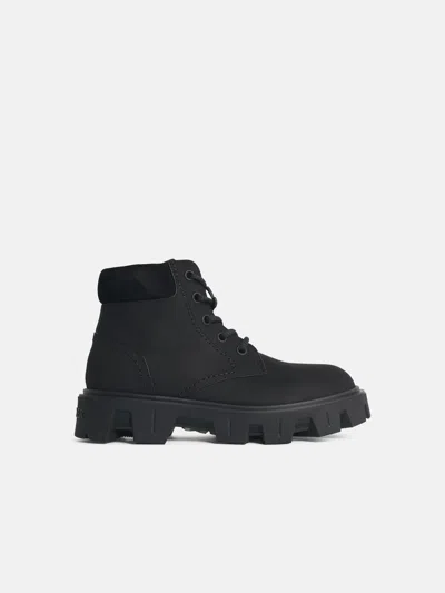 Moncler 'peak City' Suede And Black Nubuck Ankle Boots