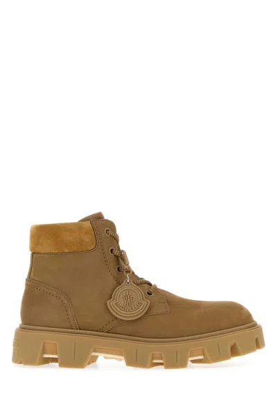Moncler Peak City Suede-panelled Chunky-sole Boots In Neutrals