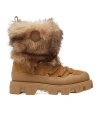 Moncler Peak Apres Suede And Shearling Ankle Boots In Brown